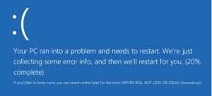 BSOD message