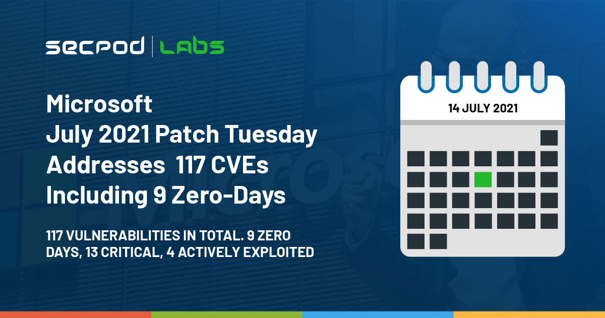You are currently viewing Microsoft July 2021 Patch Tuesday Addresses 117 CVEs Including 9 Zero-Days