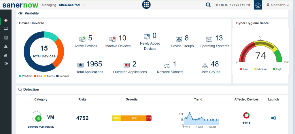 SanerNow-Unified-Dashboard