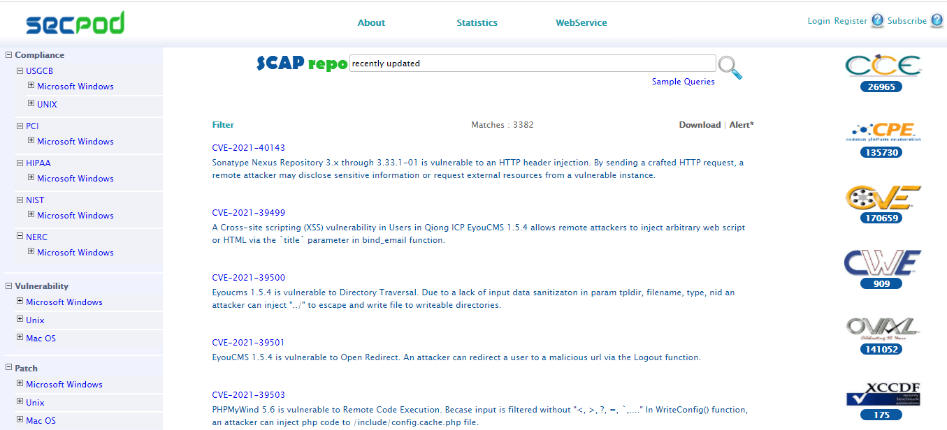 SecPod SCAP feed