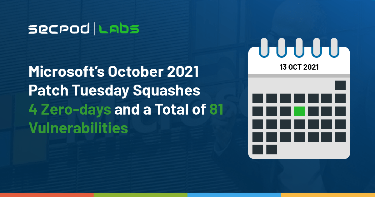 You are currently viewing Microsoft’s October 2021 Patch Tuesday Squashes 4 Zero-days and a Total of 81 Vulnerabilities