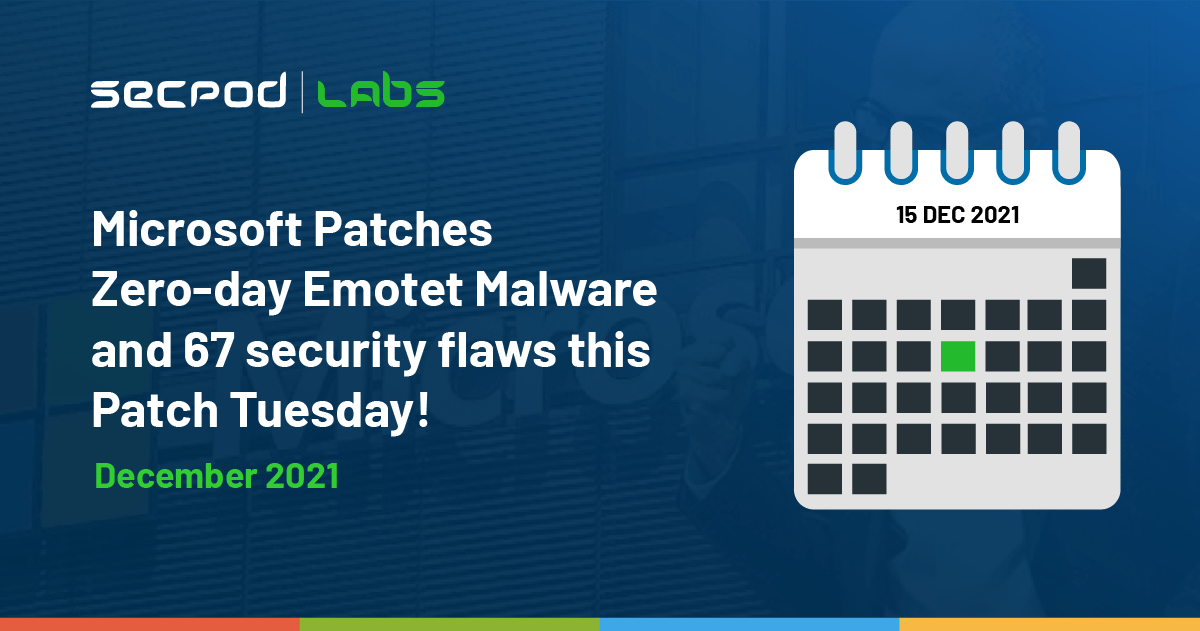 Read more about the article Microsoft December 2021 Patch Tuesday Addresses 67 Vulnerabilities Including a Zero-Day Being Actively Exploited