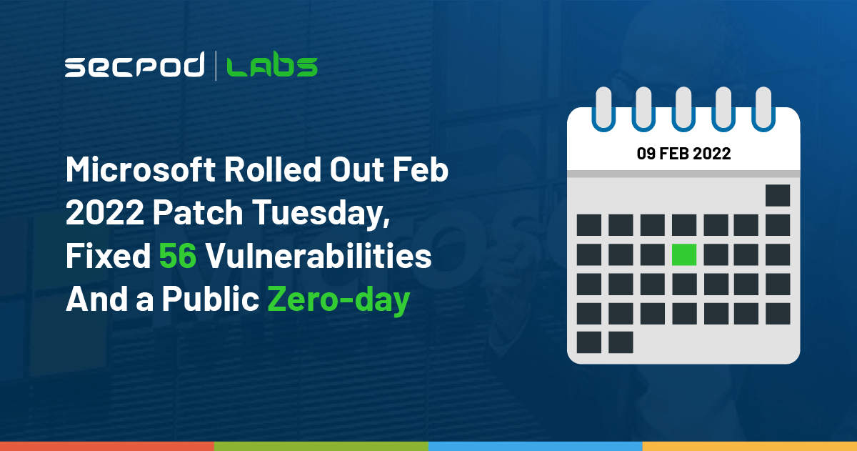 You are currently viewing Microsoft February 2022 Patch Tuesday Addresses 57 Vulnerabilities Including a Zero-Day.