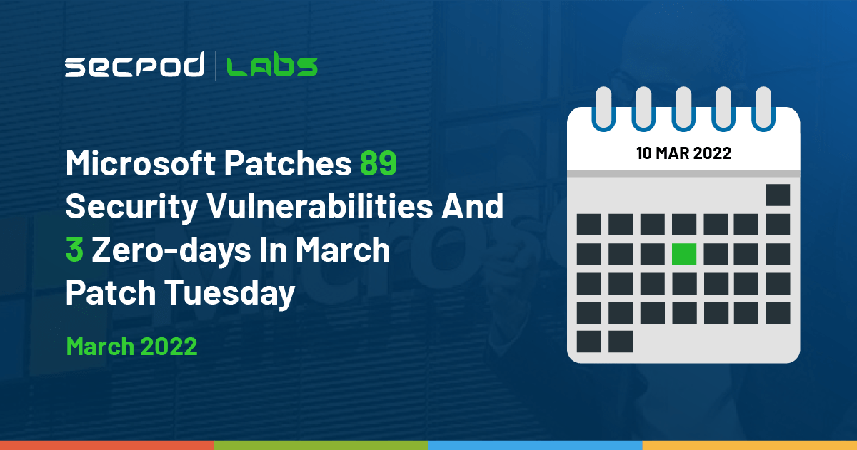 You are currently viewing Microsoft’s Mar’22 Patch Tuesday Addresses 92 Security Vulnerabilities Including 3 Zero-days