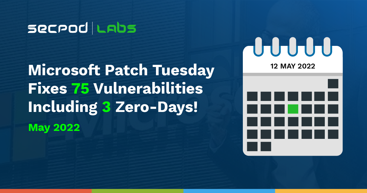Read more about the article Microsoft May 2022 Patch Tuesday Addresses 75 Vulnerabilities Including 3 Zero-Days