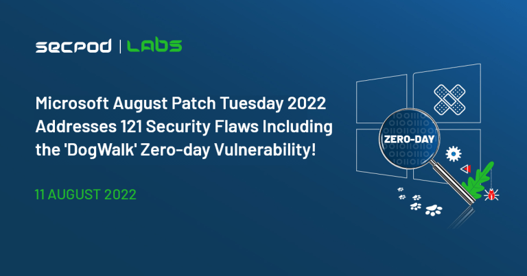 Read more about the article Microsoft August 2022 Patch Tuesday Addresses 121 Security Flaws Including Two Zero-day Vulnerabilities!