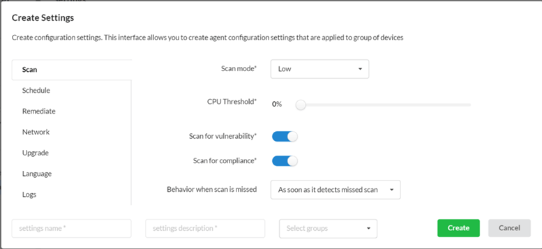 Remote patch management
scan mode