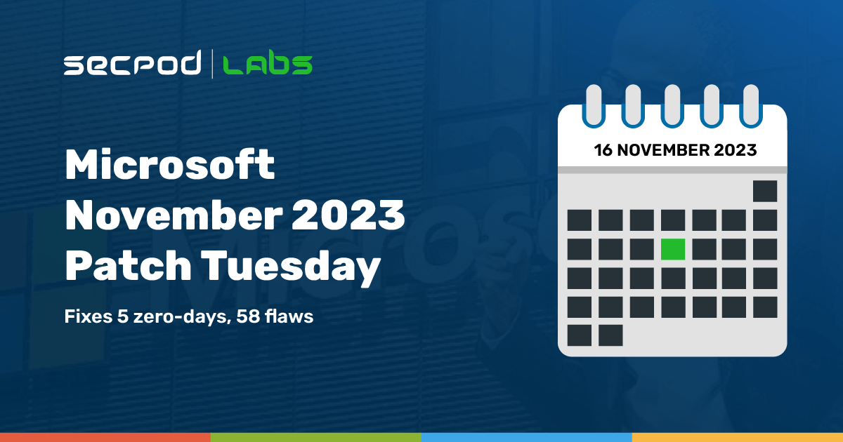 Read more about the article Microsoft’s November 2023 Patch Tuesday Fixes 75 Vulnerabilities, Including 5 Zero Days