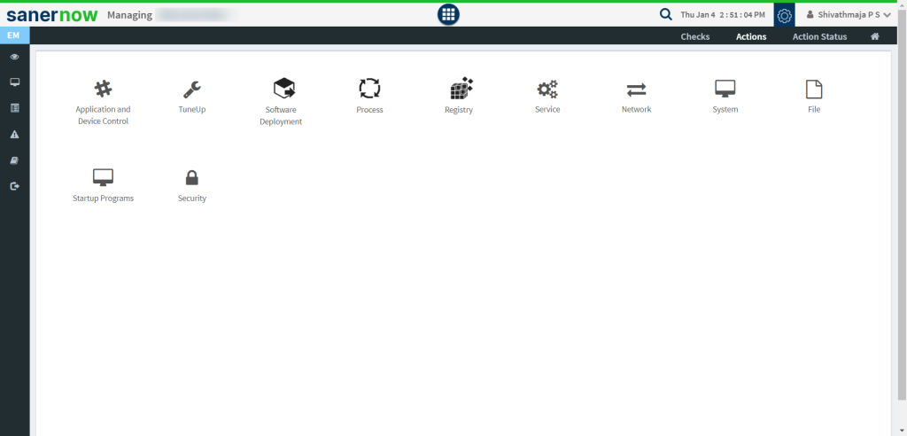 Endpoint Management Dashboard for security controls