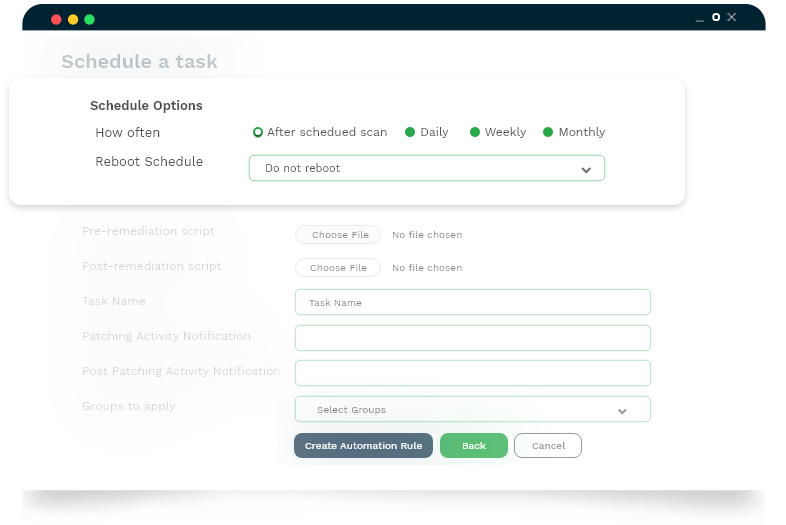 Schedule Automated tasks in SanerNow's patch management software