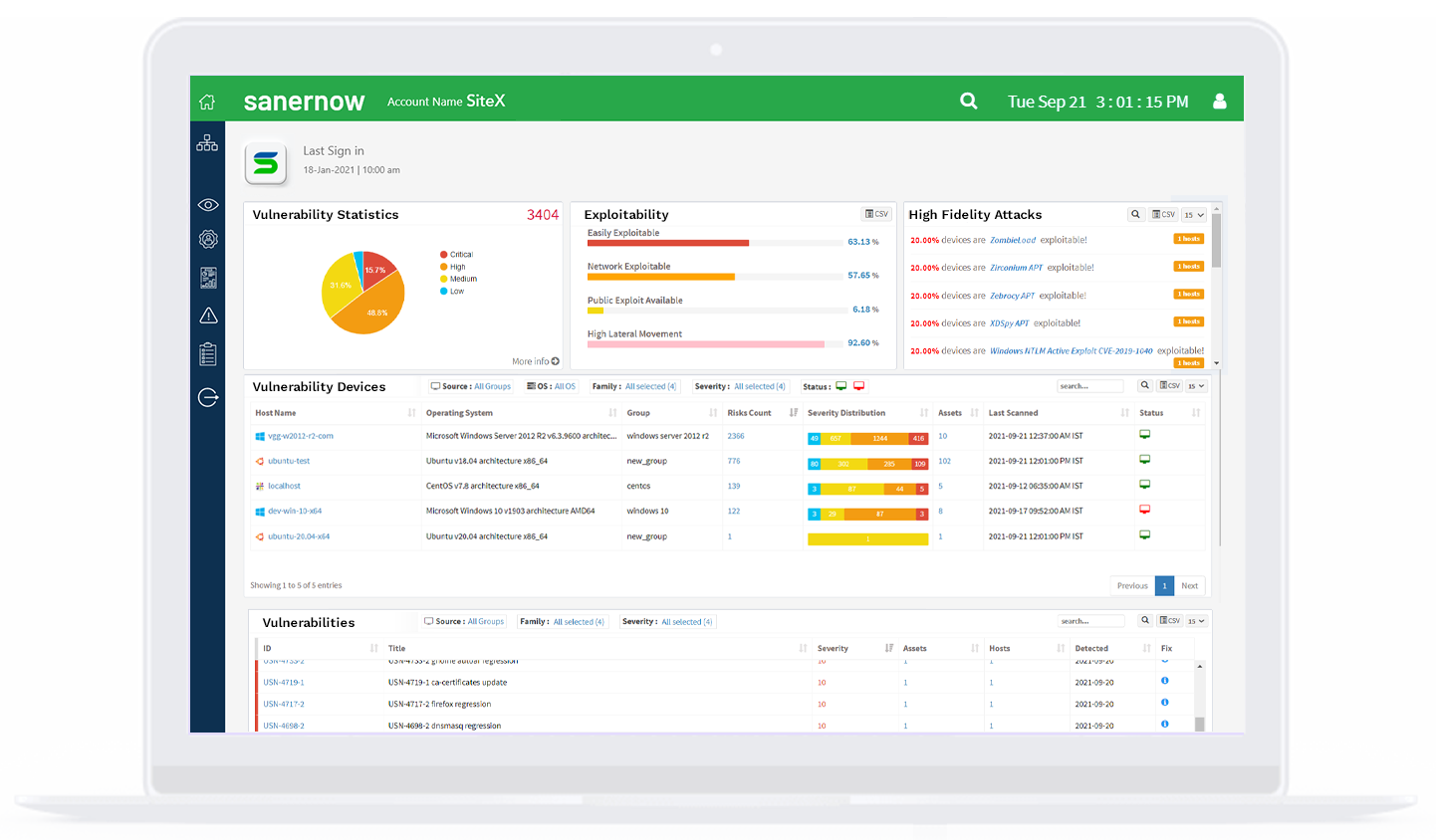 SanerNow Vulnerability Management Tool SecPod