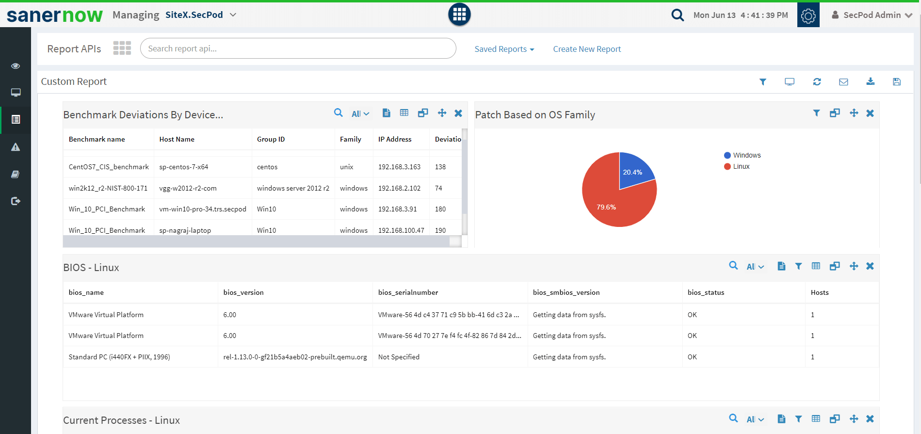 customizable linux reports