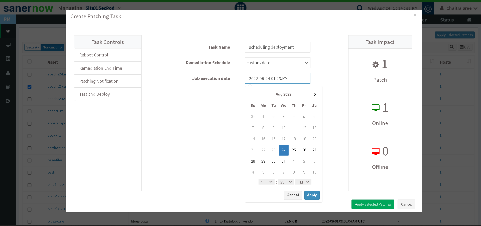 Linux Patch Management based on Scheduling