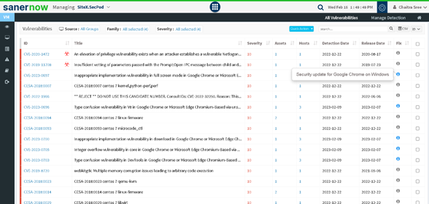 SecPod's SanerNow Vulnerability Scan