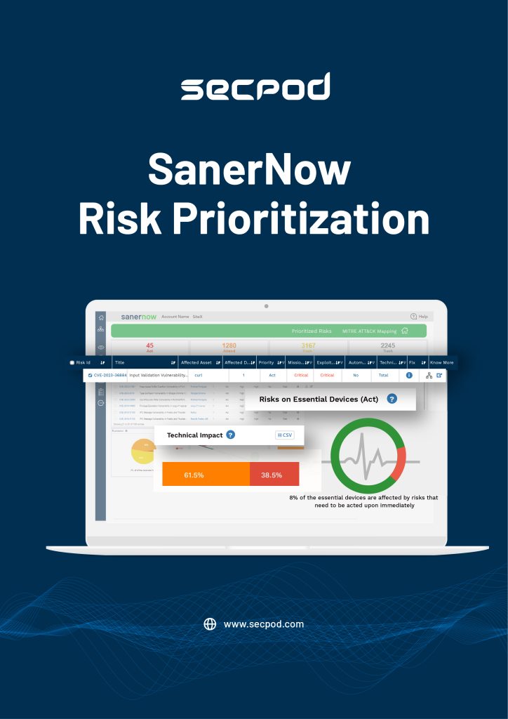 SanerNow Risk Prioritization datasheet