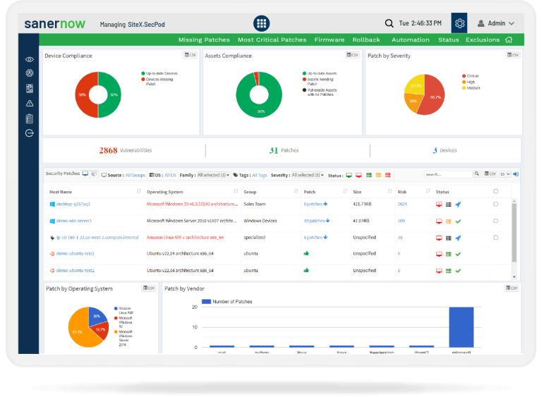 Patch Management unified Dashboard